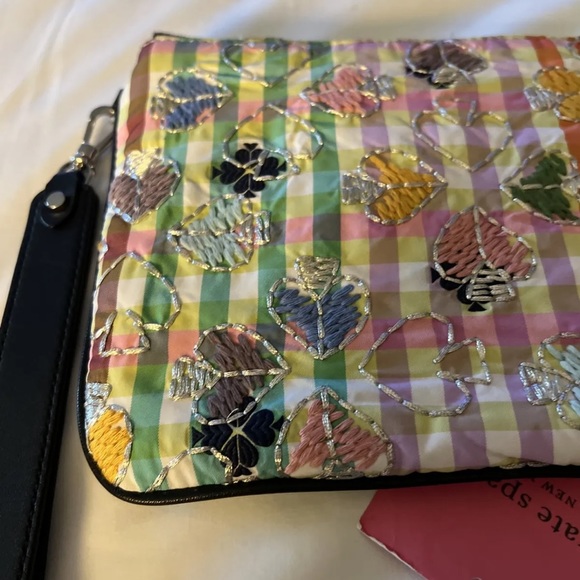 Kate Spade New York x Beams Bella Plaid Pouch Wristlet - Picture 4 of 8